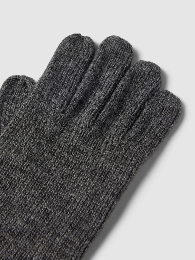 Handschuhe mit Label-Print in hellgrau