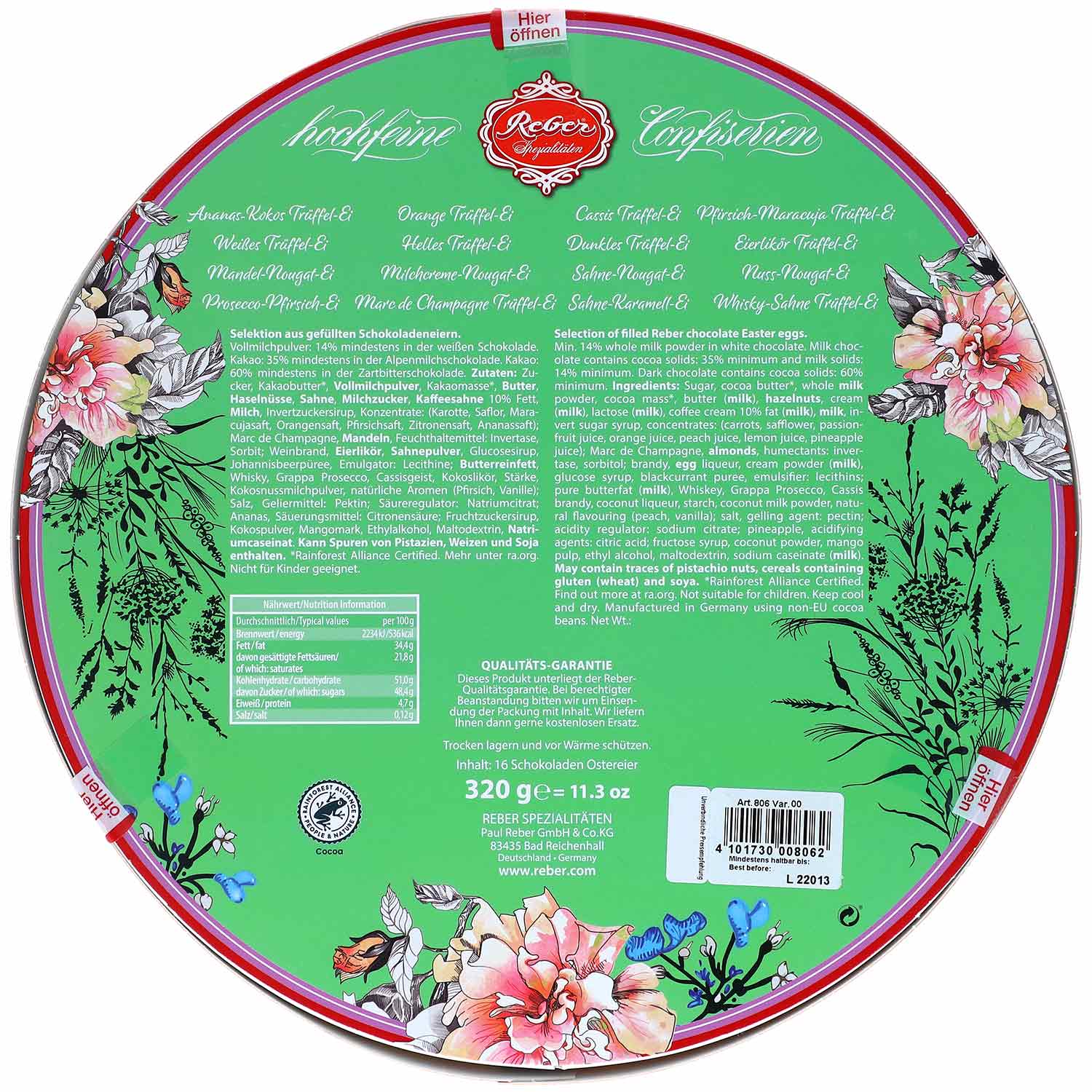 Reber Ostereier Selektion 320g