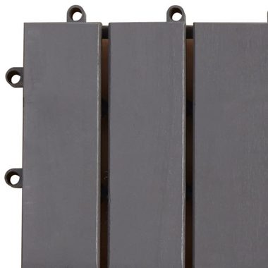 Teppichboden Terrassenfliesen 10 Stk. Grau 30×30 cm Massivholz Akazie, vidaXL, Höhe: 240 mm