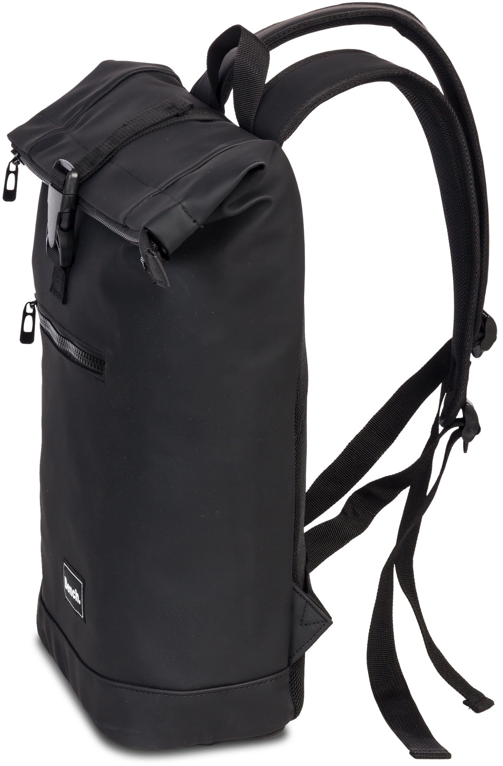 Bench. Laptoprucksack Roll-Top Rucksack Hydro, schwarz, aus wasserabweisendem Material