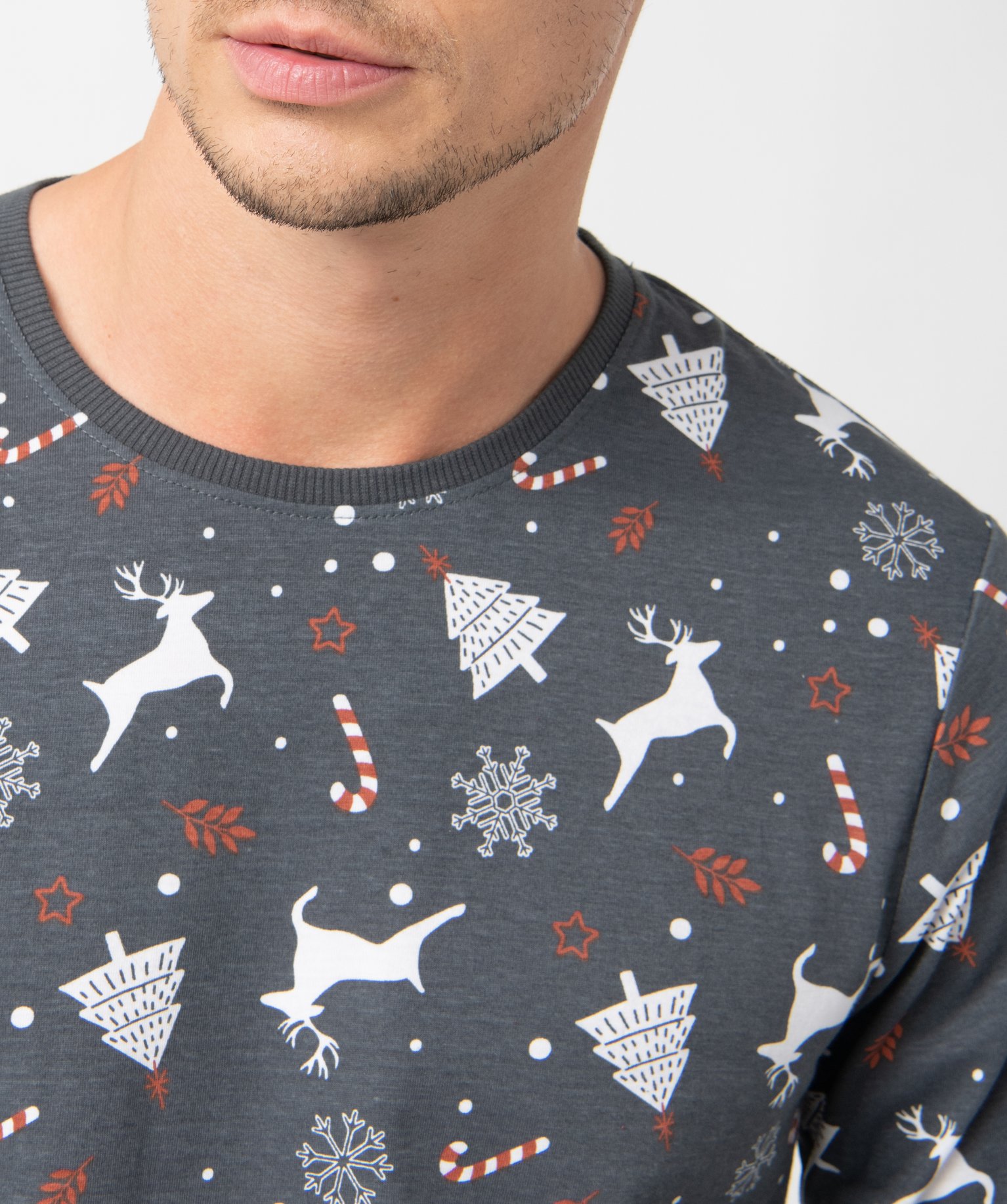 Pyjama homme imprimé spécial Nol imprime | GEMO