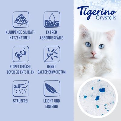 Tigerino Crystals klumpende Katzenstreu – Sensitive, parfümfrei