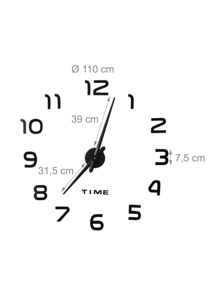 relaxdays Wanduhr DIY in Schwarz günstig kaufen onesize