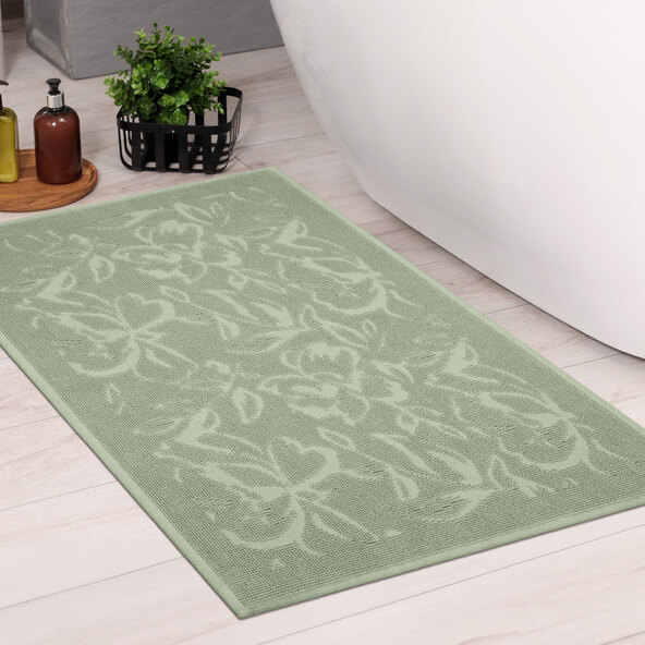 Badematte Flower, 2-tlg., mint