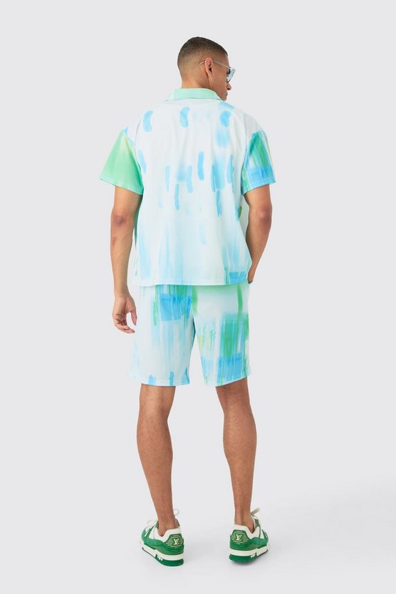 Kastiges Mesh-Hemd & Shorts