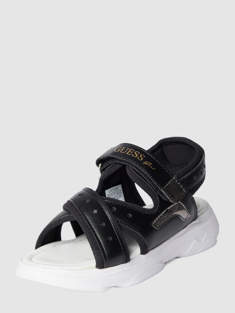 Sandalen mit Label-Print Modell 'MURIEL' in schwarz