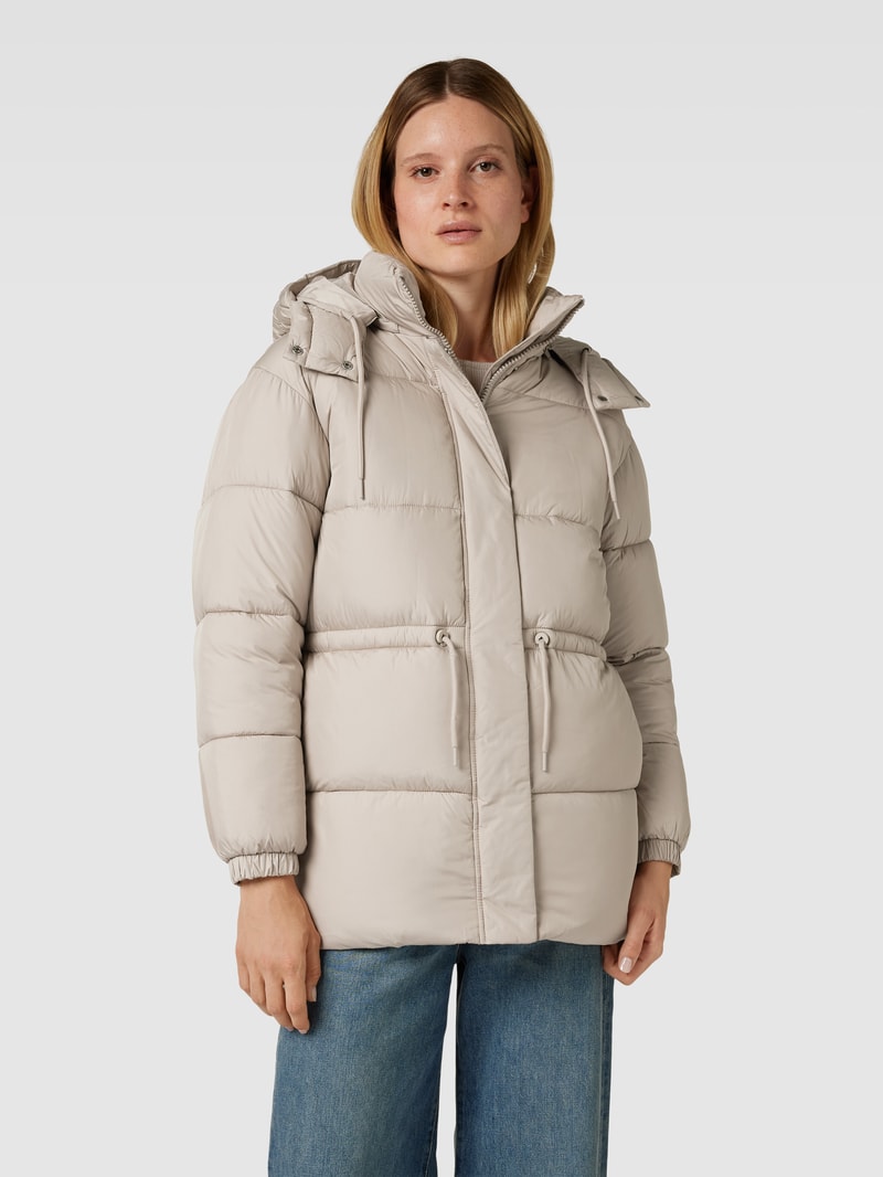 Steppjacke mit Kapuze in beige