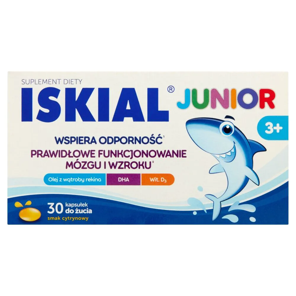 Iskial Junior, Υποστήριξη του ανοσοποιητικού συστήματος για παιδιά από 3 ετών, Μασώμενες κάψουλες, Γεύση λεμονιού