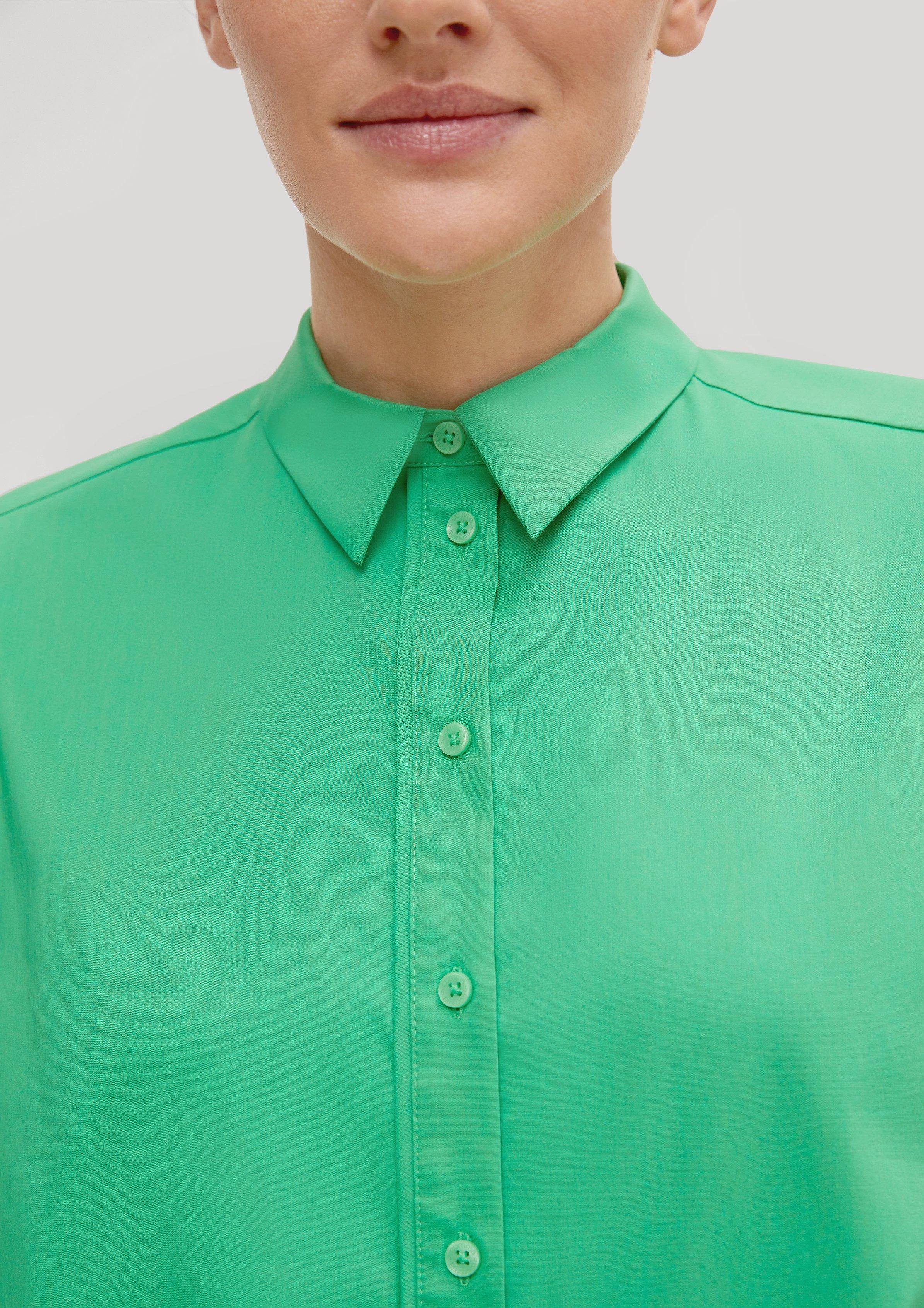 Comma Langarmbluse Longbluse aus Popeline
