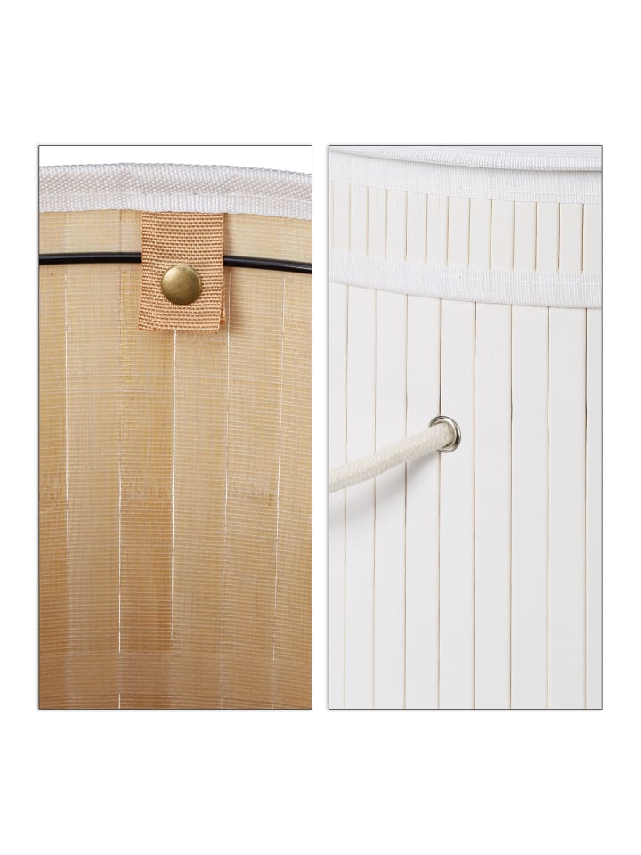 relaxdays Wäschekorb in Weiß - (H)63 x Ø40 cm günstig kaufen onesize