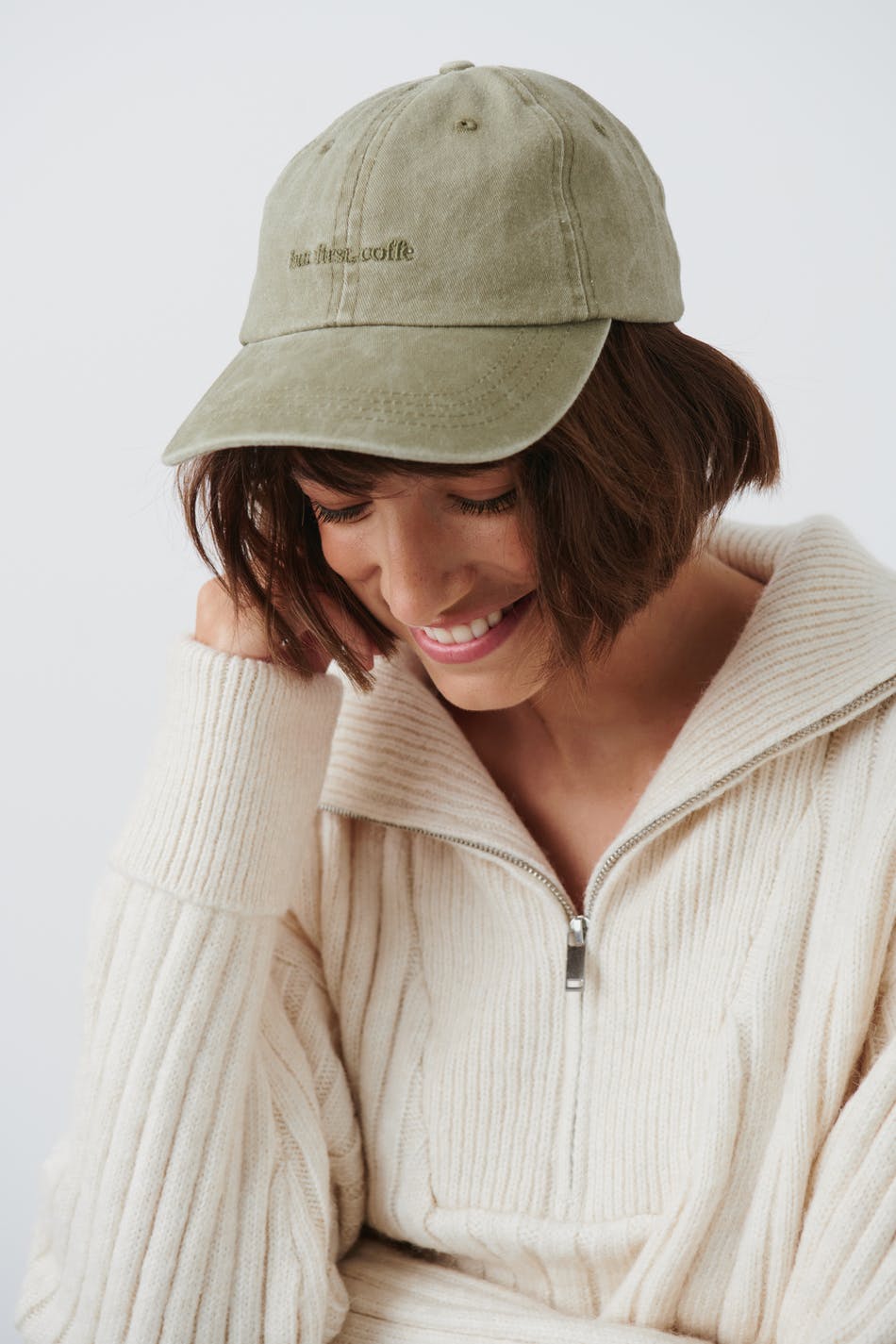 Washed cotton cap