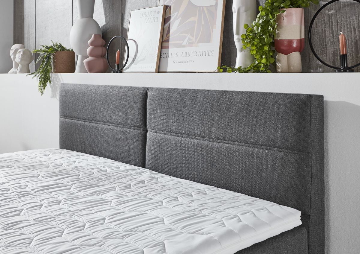 Sun Garden Boxspringbett Cresco mit Bettkasten Anthrazit 180 x 200 cm