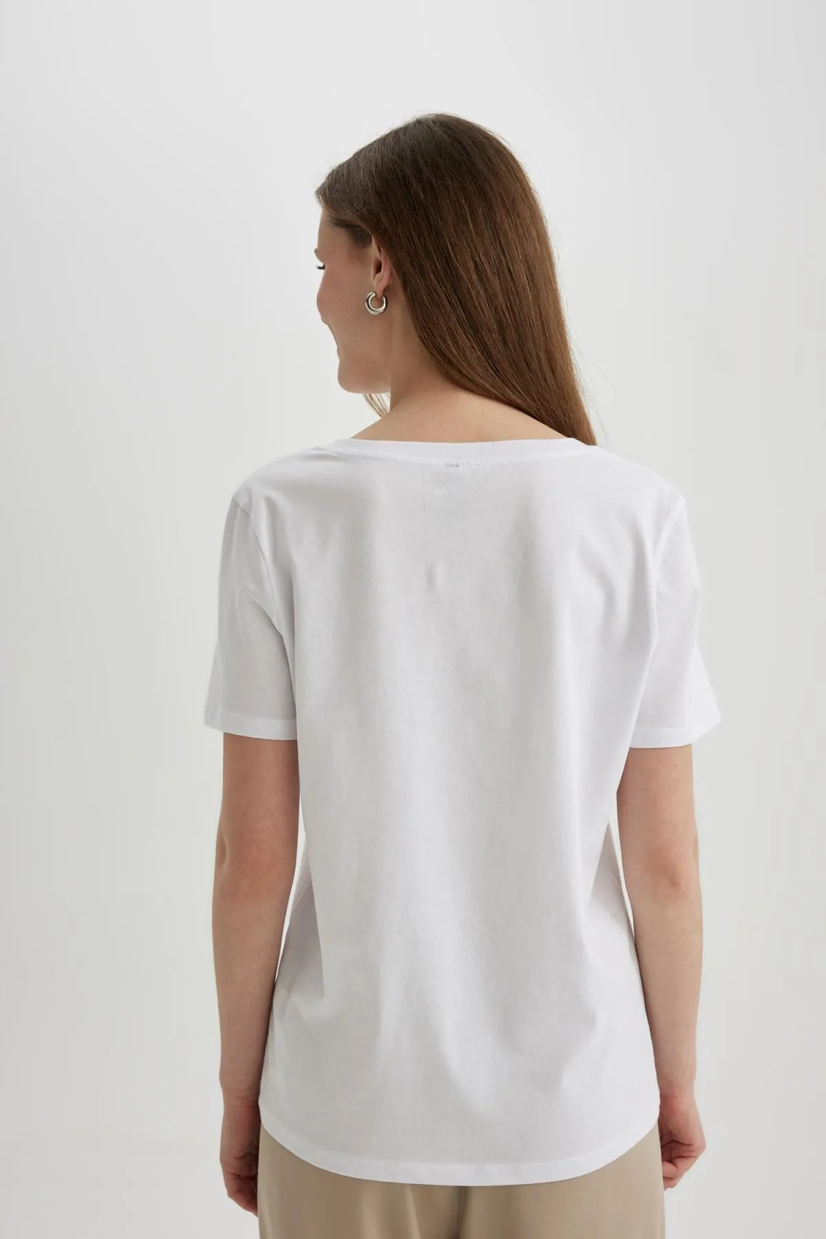DeFacto  T-Shirt - Weiß - Regular Fit