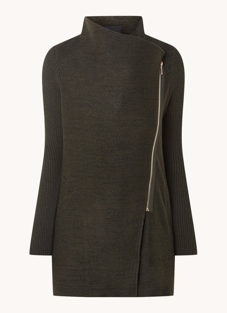 Phase Eight Byanca fine knitted wool blend coat with zipper detail