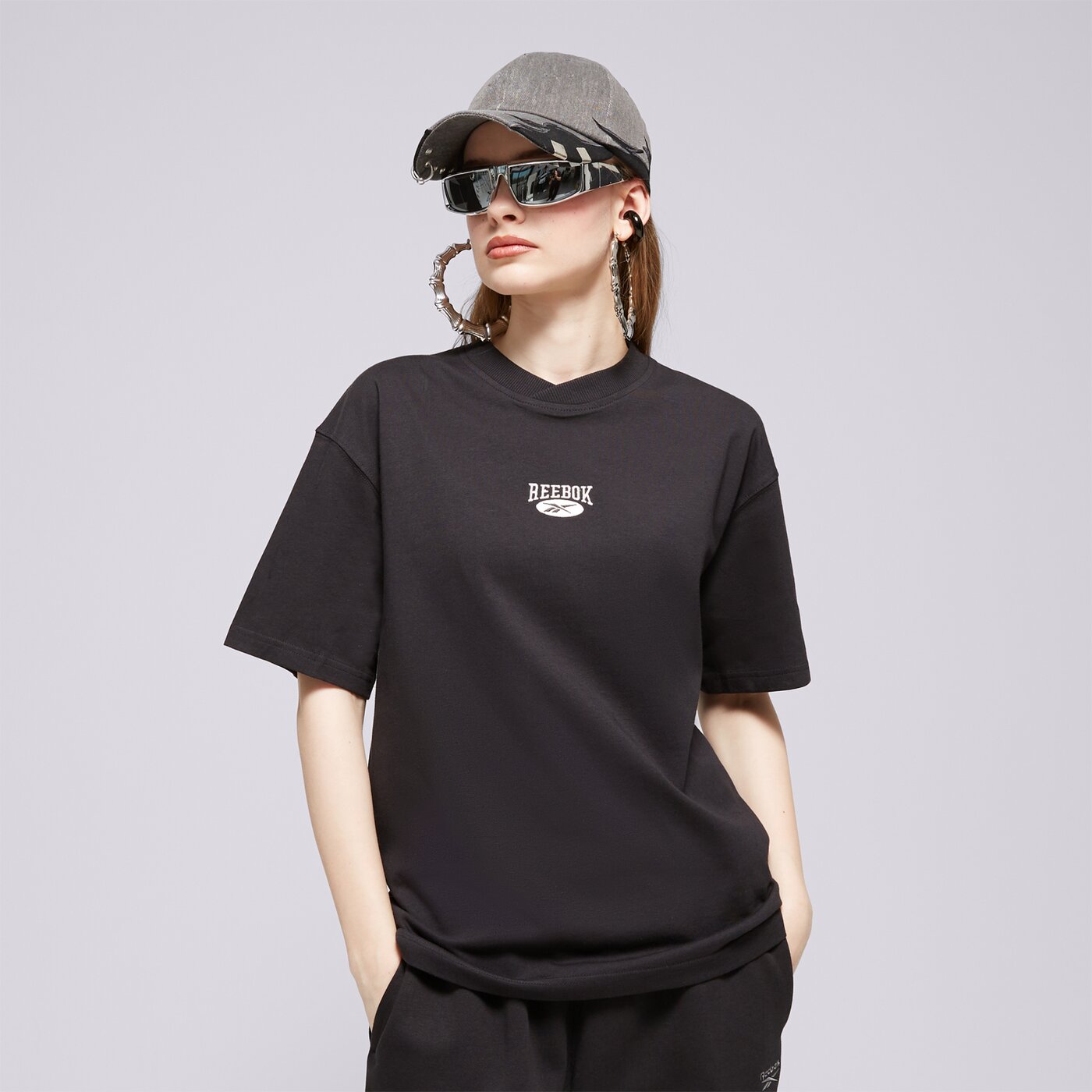 REEBOK T-SHIRT CL AE ARCHIVE SM LOGO TEE Schwarz