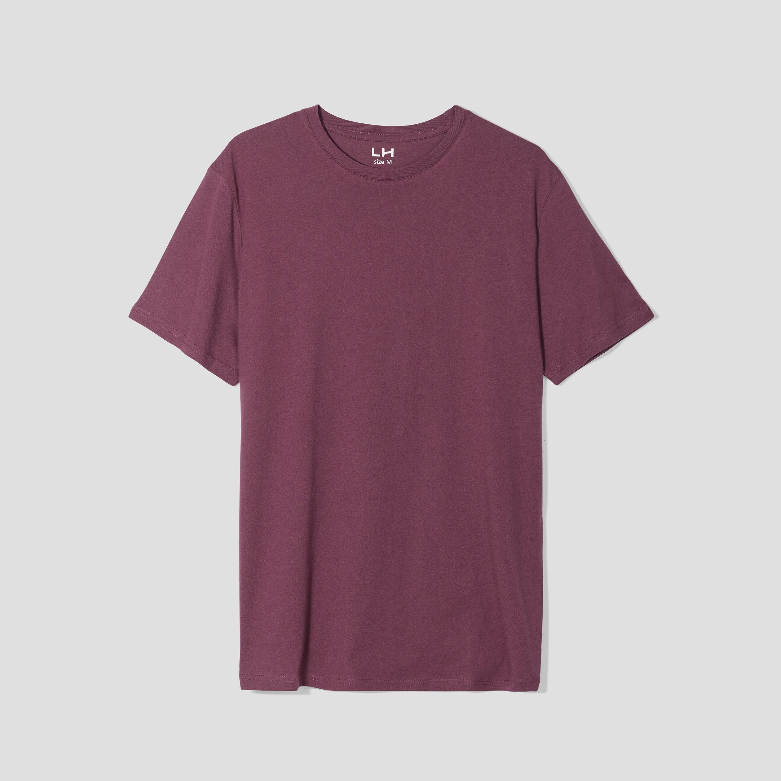T-shirt en coton manches courtes prune homme | La Halle