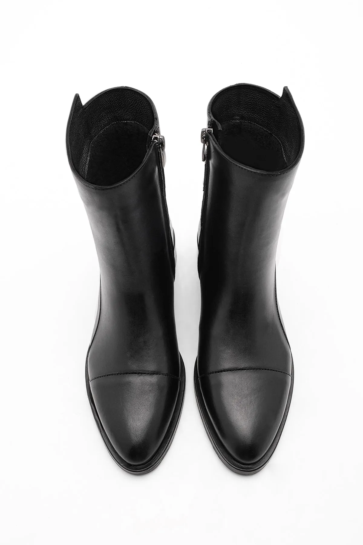Marjin  Damenstiefel aus echtem Leder mit Reißverschluss Tekas schwarz