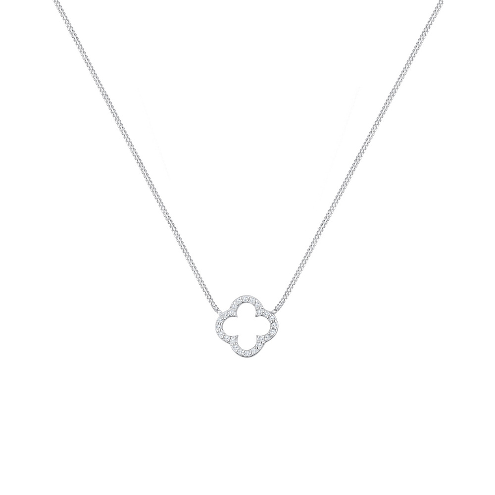 Elli Elli Collier Femmes pendentif trèfle élégant chance avec cristaux de zirconium en collier