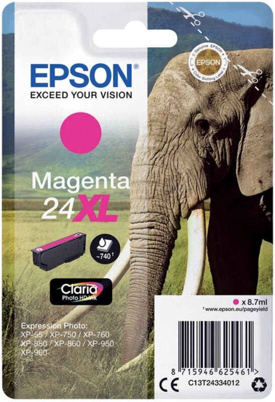 Epson 24XL Original Tintenpatrone C13T24334012 Magenta