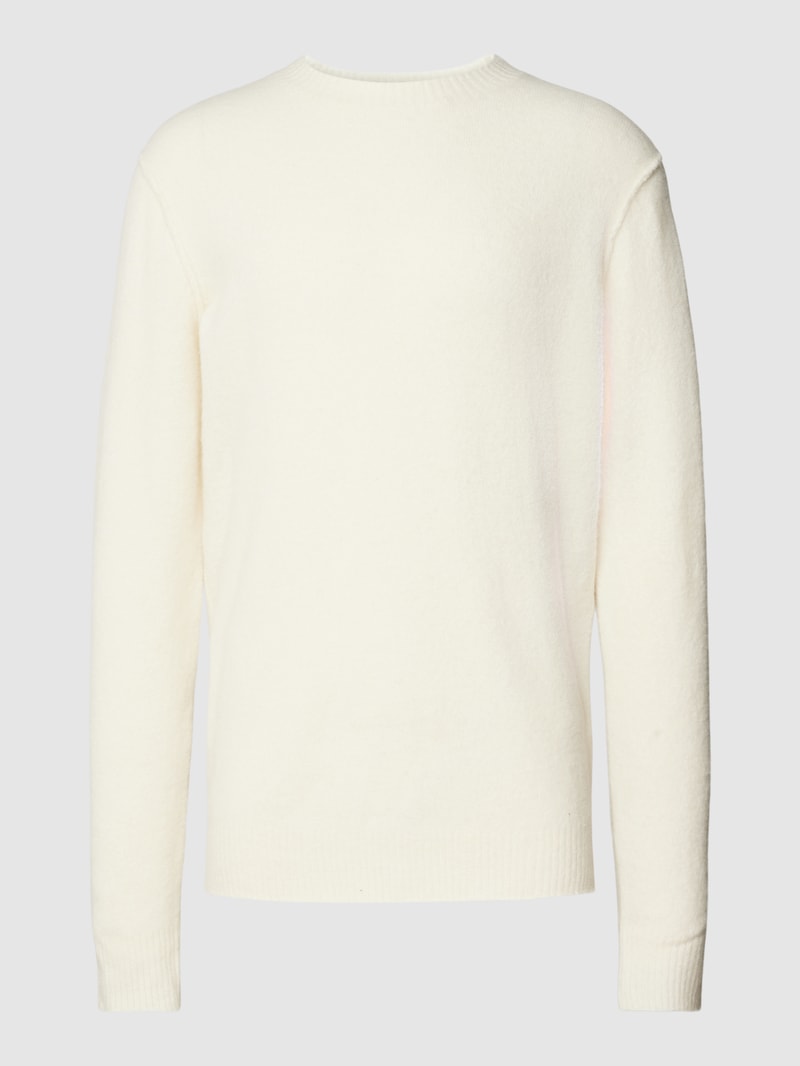 Strickpullover mit gerippten Abschlüssen in offwhite
