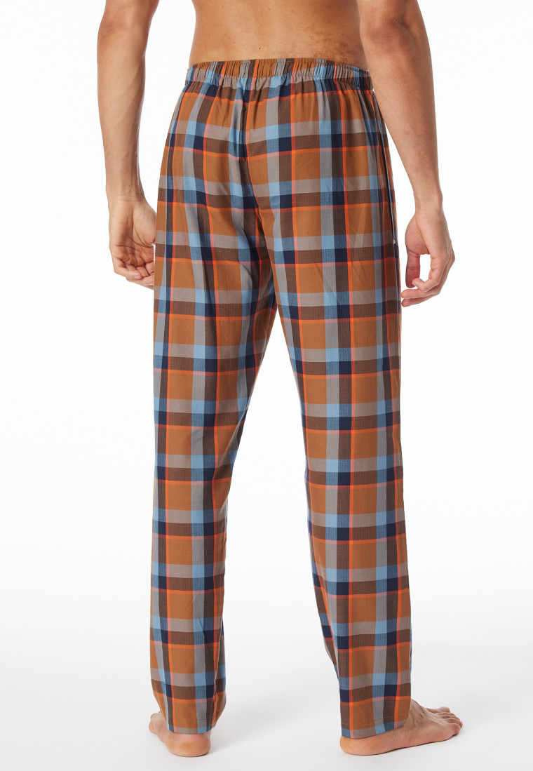 Loungehose lang Webware Organic Cotton Karos mehrfarbig - Mix+Relax