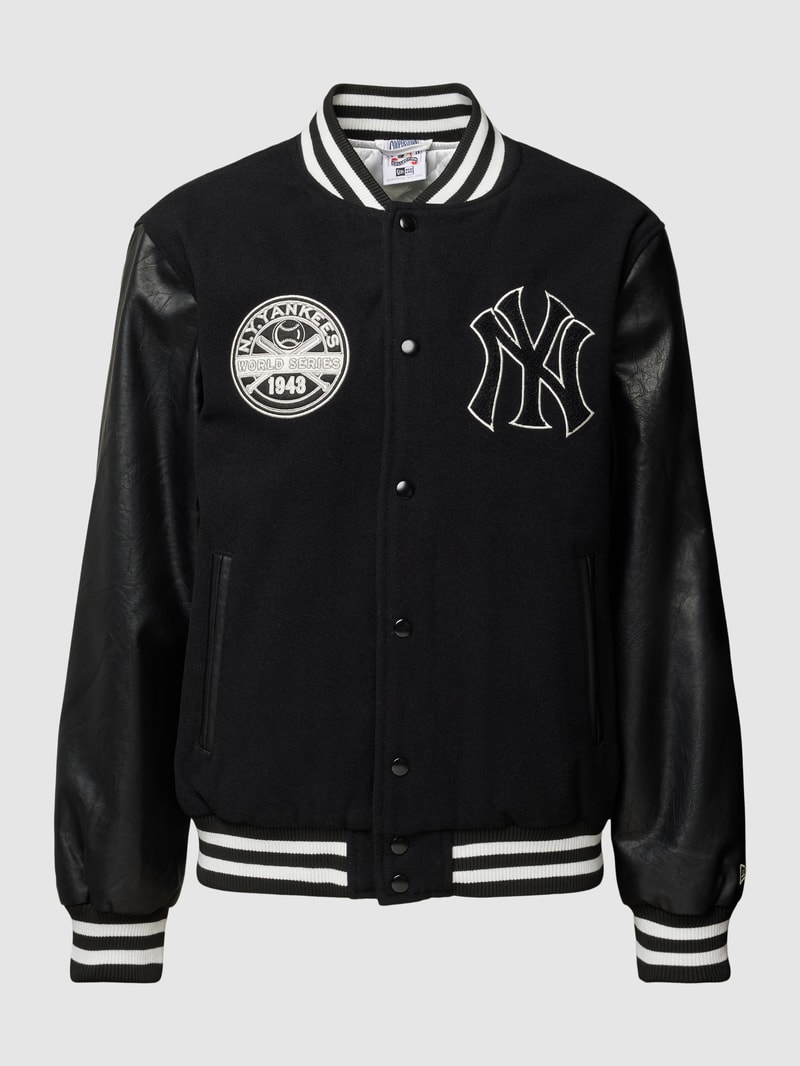 College-Jacke mit Two-Tone-Machart in schwarz