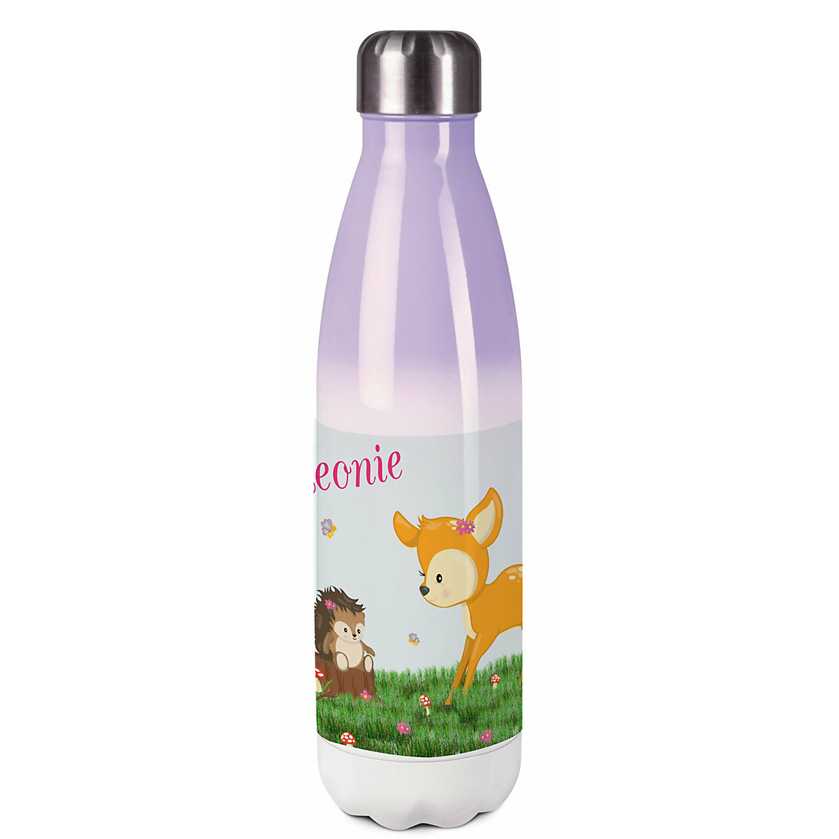 Edelstahl Kinder Thermoflasche / Trinkflasche bunt Reh Spülmaschinenfest, Auslaufsicher, Bruchfest, Doppelwandig, Für Heißgetränke geeignet, Mit Deckel, Isoliert