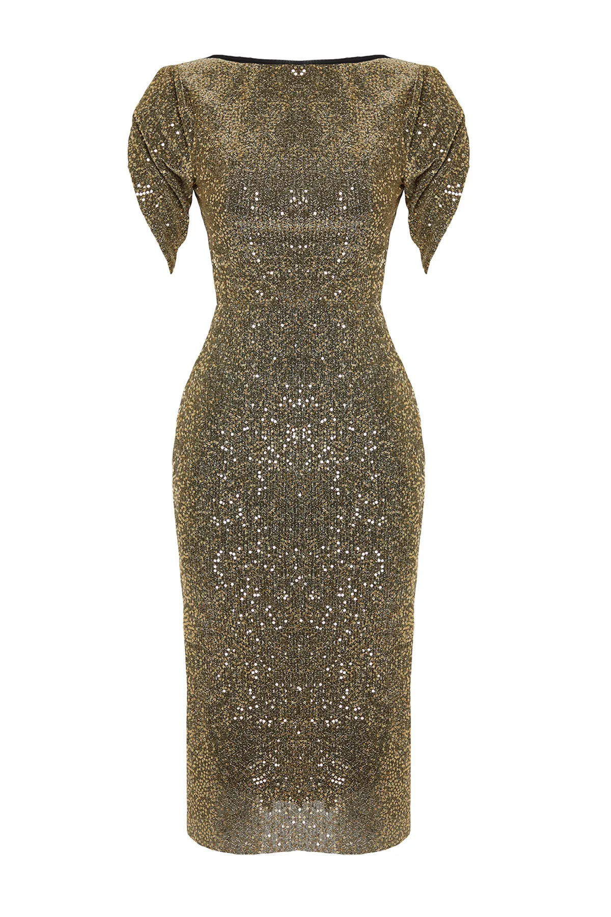 Trendyol Collection  Elegantes Abendkleid mit glitzernden Pailletten in Gold