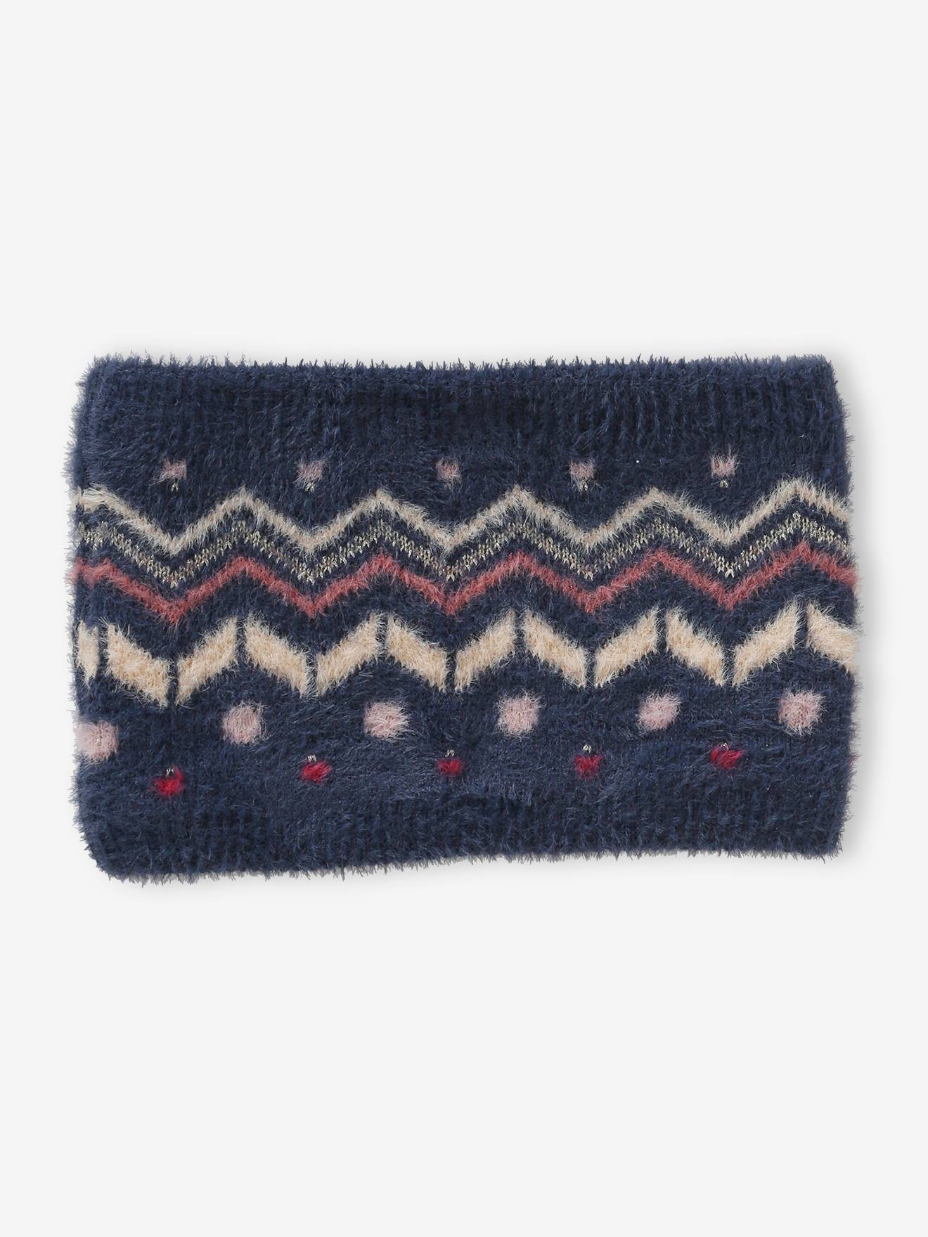 Vertbaudet Mädchen Strick-Set: Mütze, Rundschal & Handschuhe - nachtblau