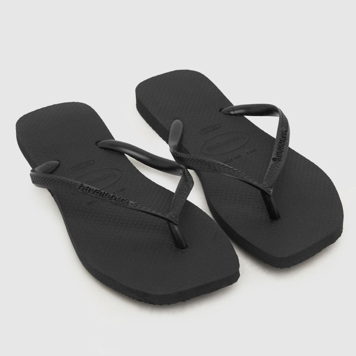 Havaianas vékony, szögletes szandálok fekete színben