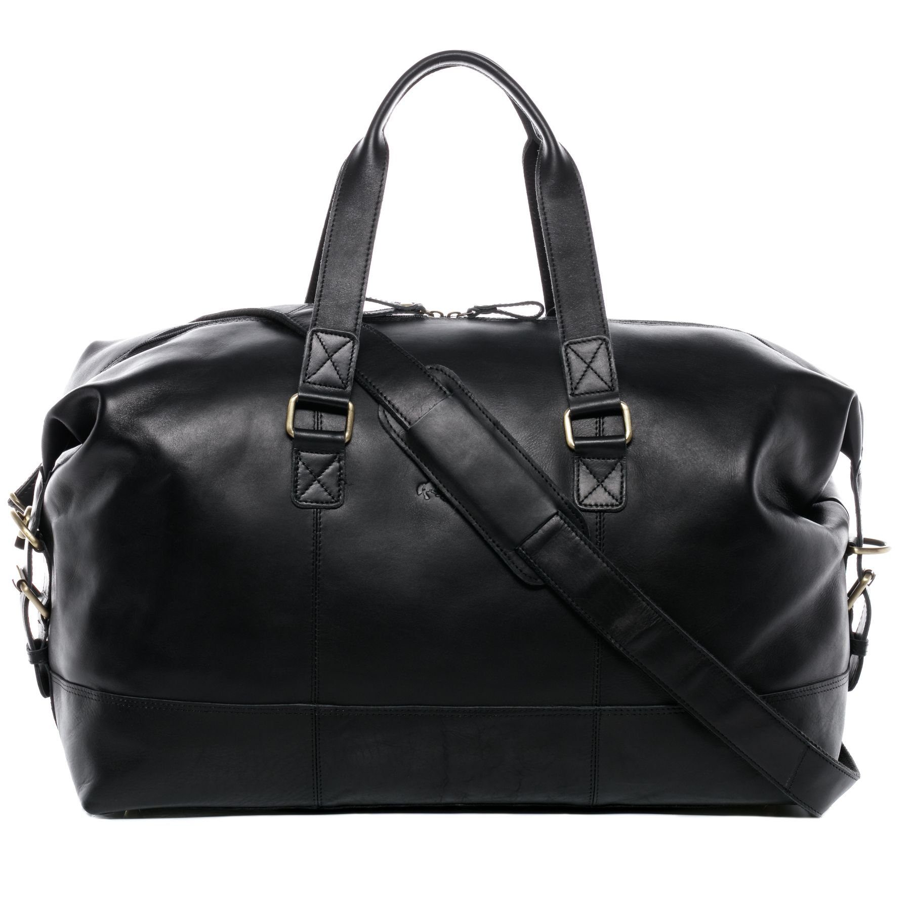 SID & VAIN Reisetasche Leder Weekender Unisex YALE, Echtleder Reisegepäck für Damen & Herren, Sporttasche XL schwarz