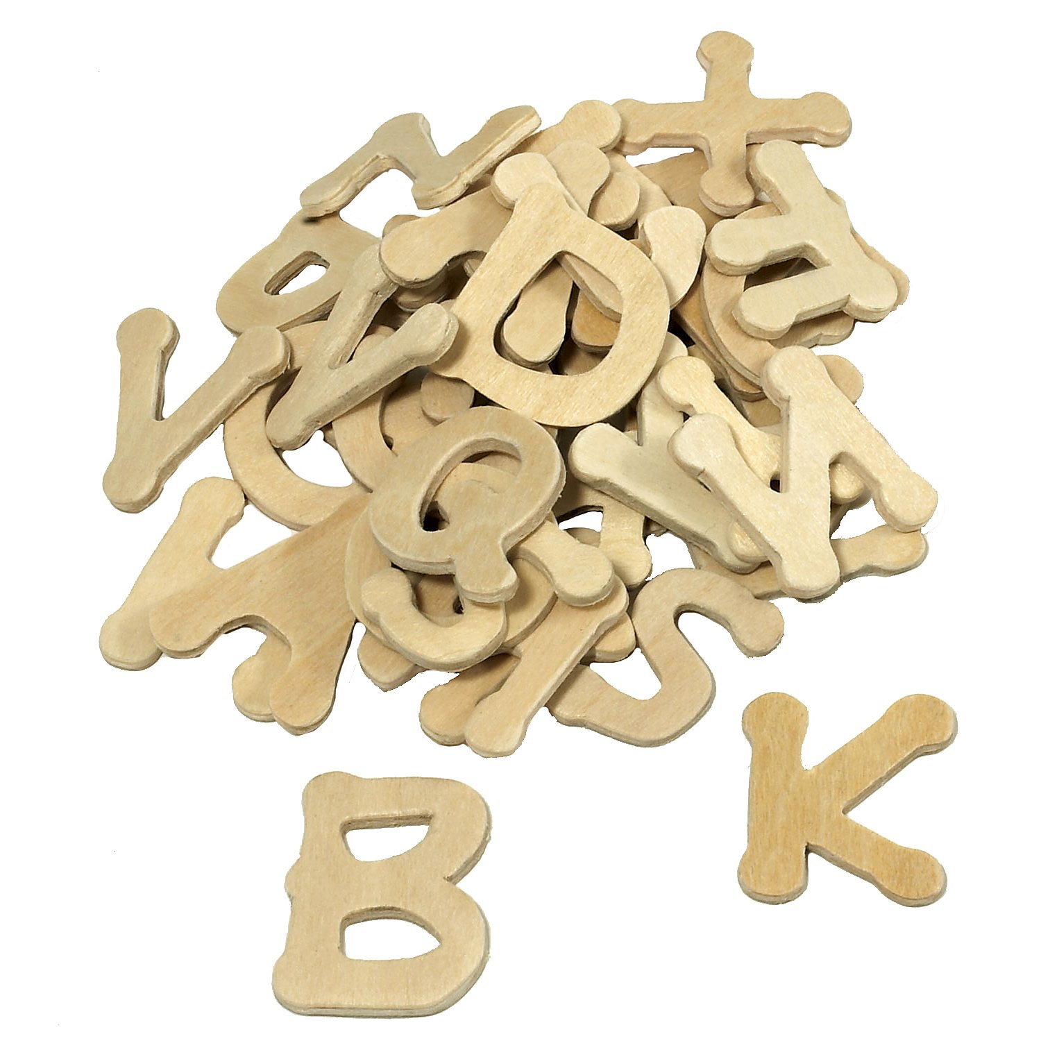 Holzbuchstaben, 2,5 cm, 52 Stück