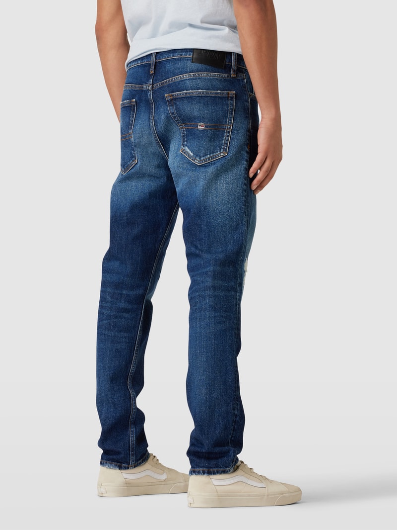 Slim Fit Jeans im Destroyed-Look Modell 'AUSTIN' in dunkelblau