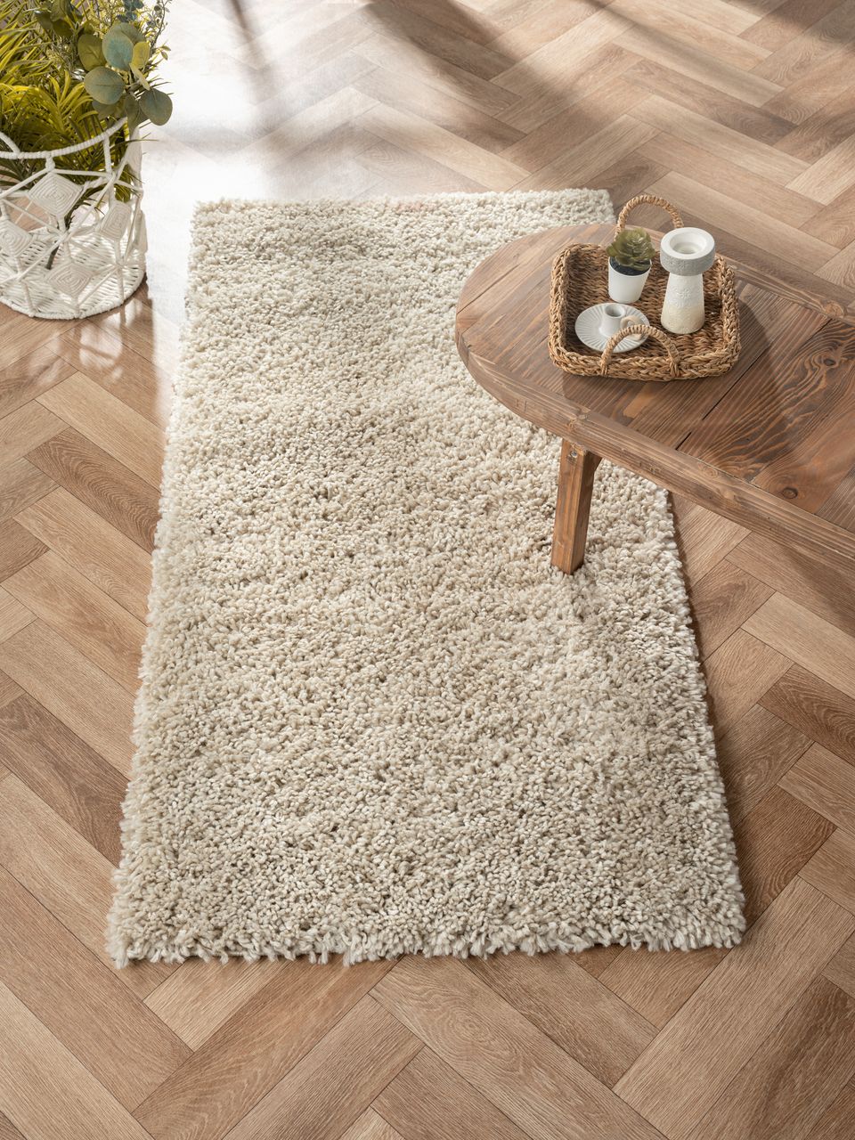 MyFlair Teppich Elodie, 70cm x 140cm, Farbe Beige, rechteckig, Florhöhe 37mm