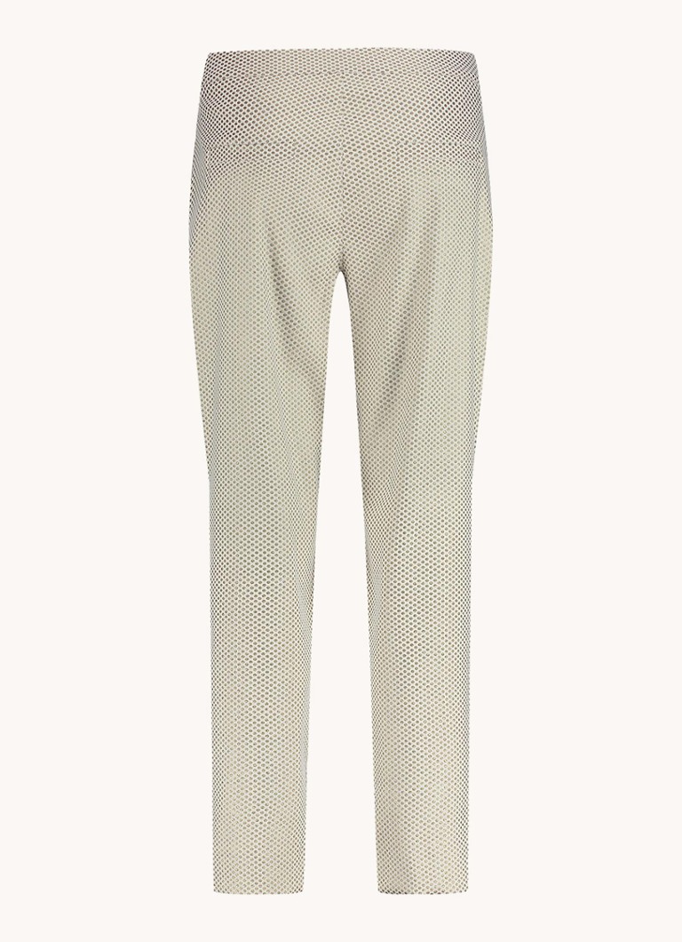 Pantaloni cropped a vita media affusolati Mira di Studio Anneloes, decorati con un motivo jacquard.