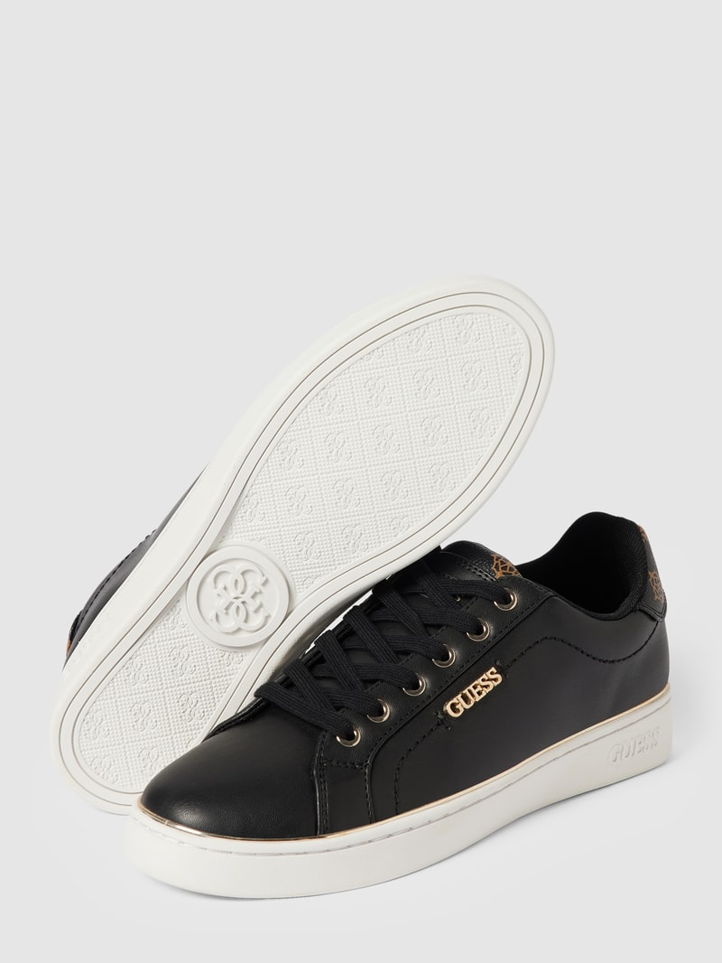 Sneaker mit Label-Print Modell 'Beckie' in schwarz