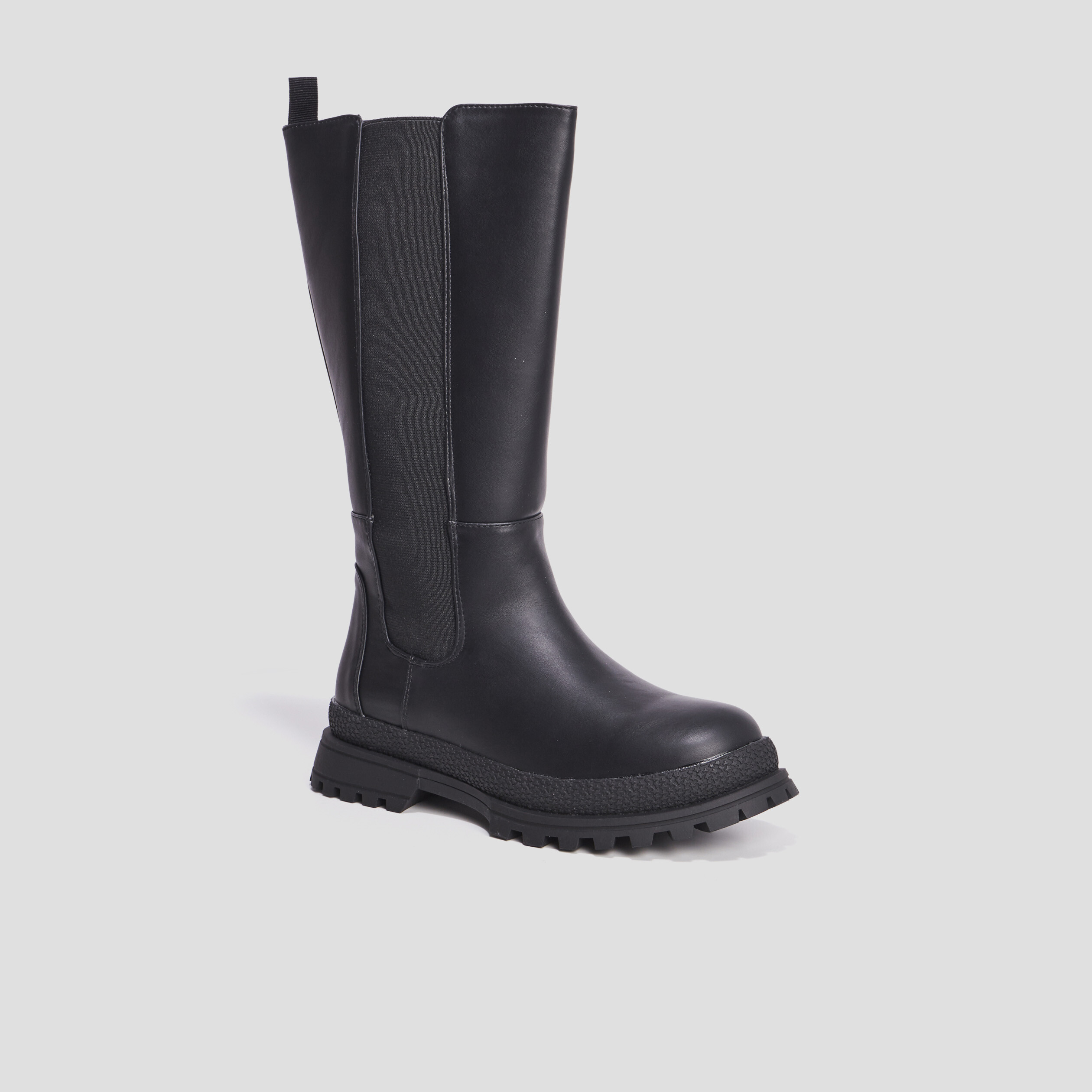 Bottes crantées zippées noir fille | La Halle