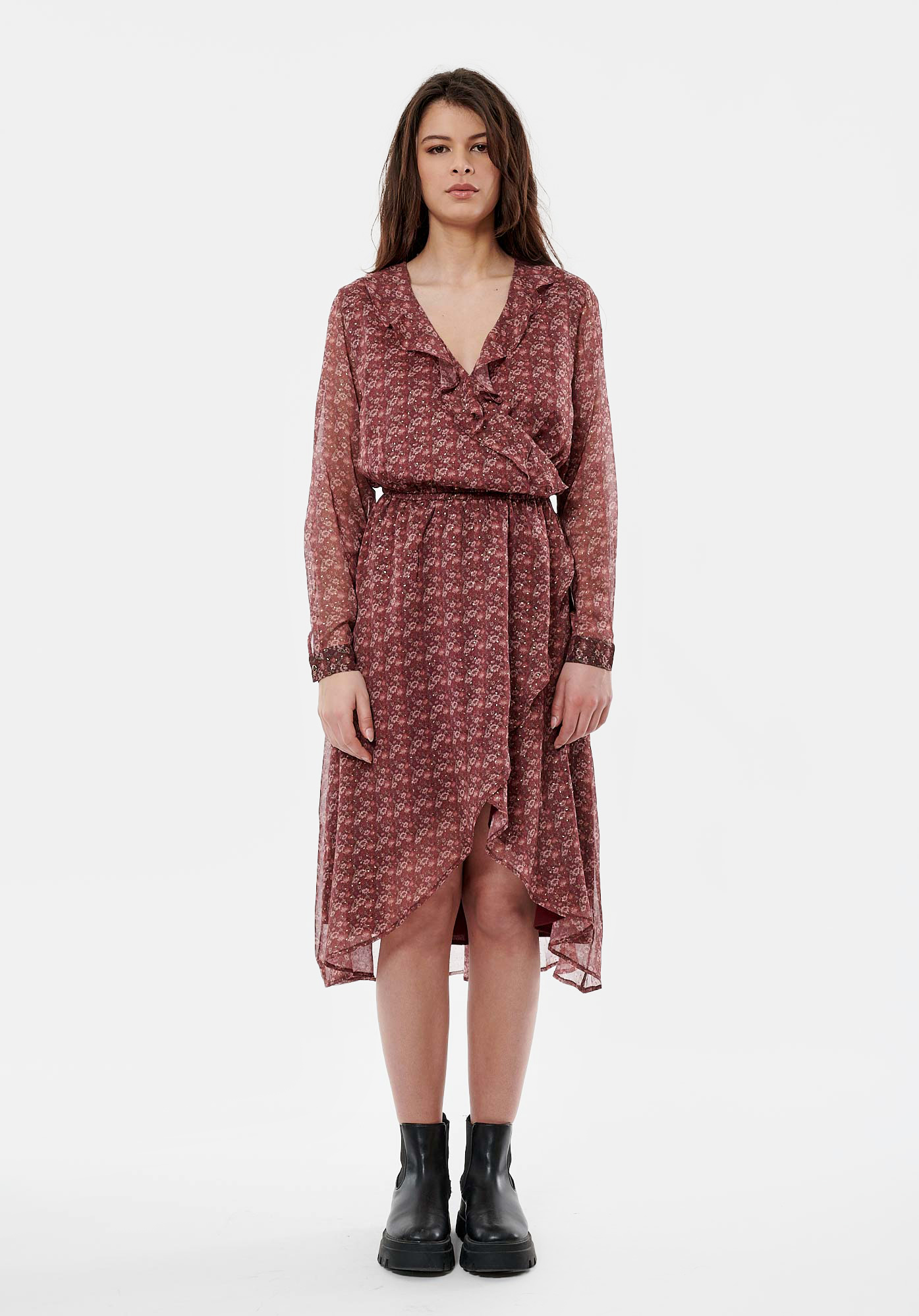 BIBI   Robe portefeuille fleurie femme