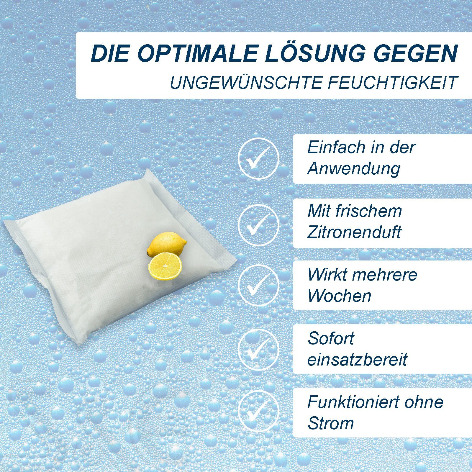 BlueCraft Luftentfeuchter-Nachfüllpack 12x 450g Entfeuchter Granulat im Vliesbeutel, Nachfüller gegen Schimmel Schlafzimmer Wohnung Raumentfeuchter