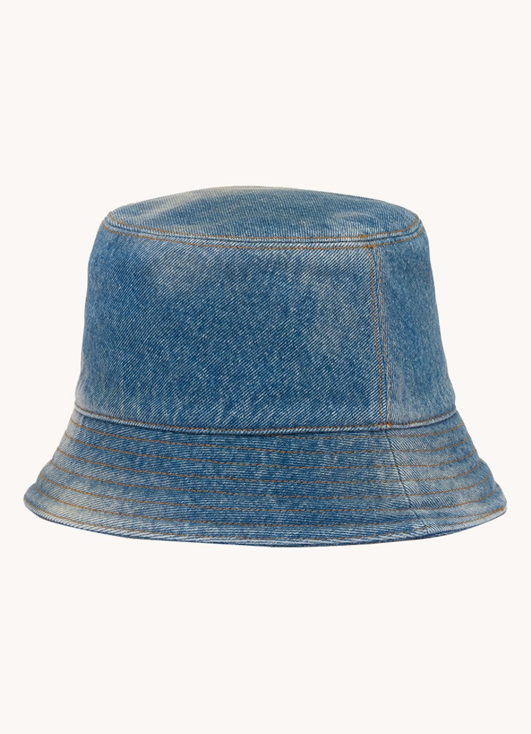 Cappello a secchiello in denim Prada con logo
