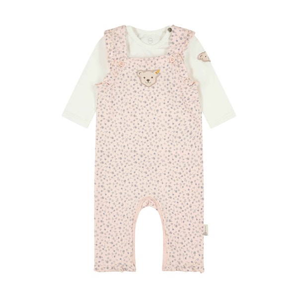 Set Strampler + T-Shirt langarm, rosa für Mädchen