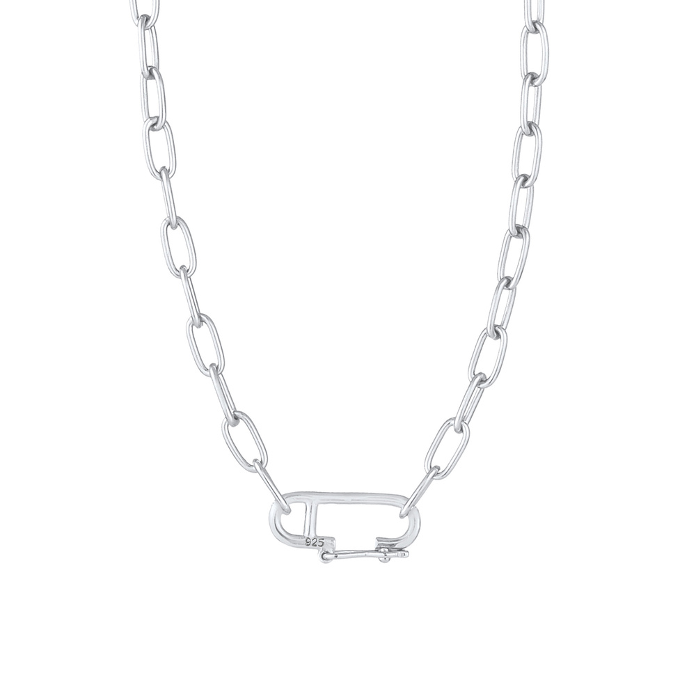 Elli Elli Collier Chaîne à maillons pour dames ajustable en argent sterling 925 plaqué Bijoux