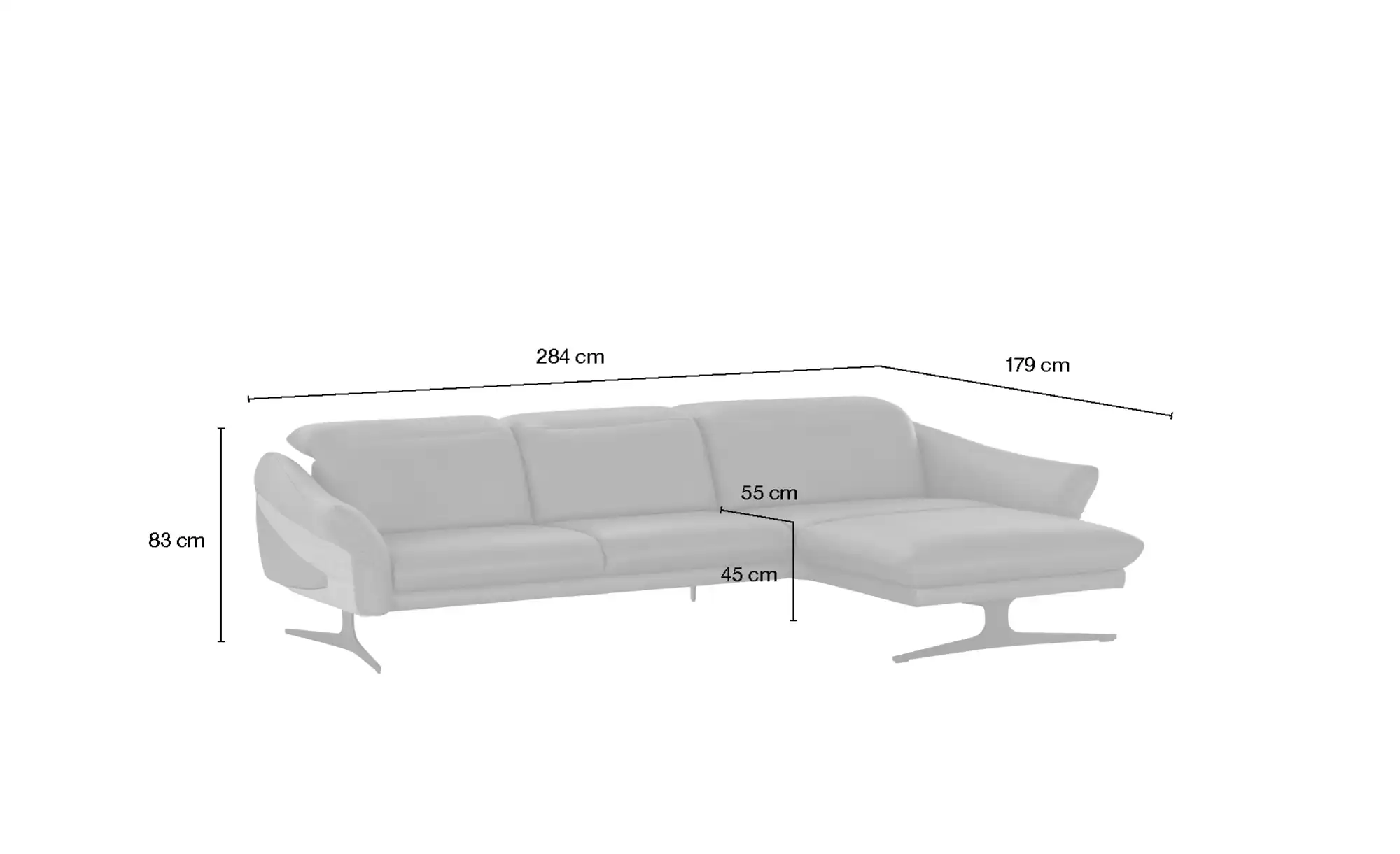 himolla Ecksofa Leder aus Echtleder 1059