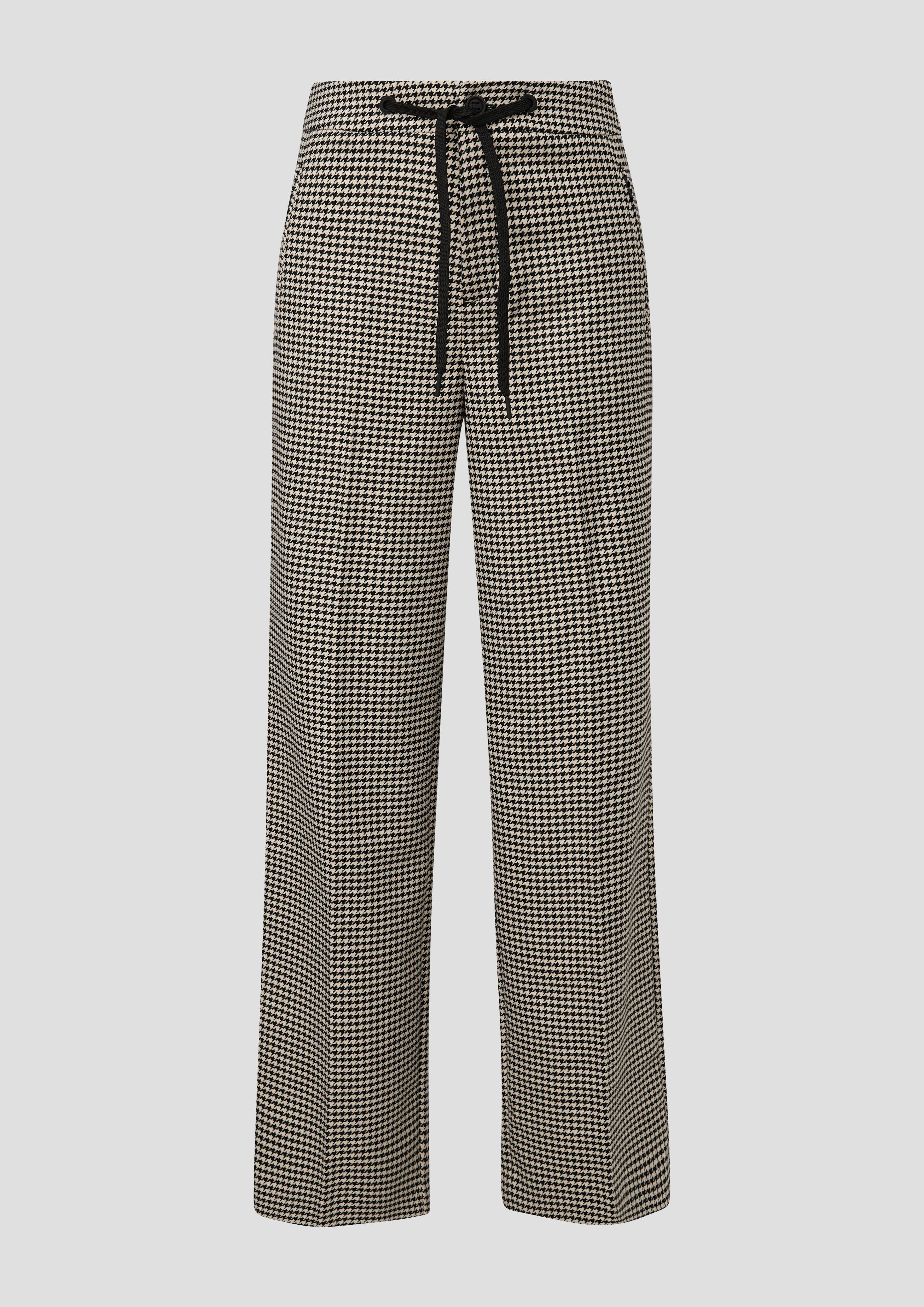 Regular: Wide Leg-Hose mit Hahnentrittmuster  2144708-99R8