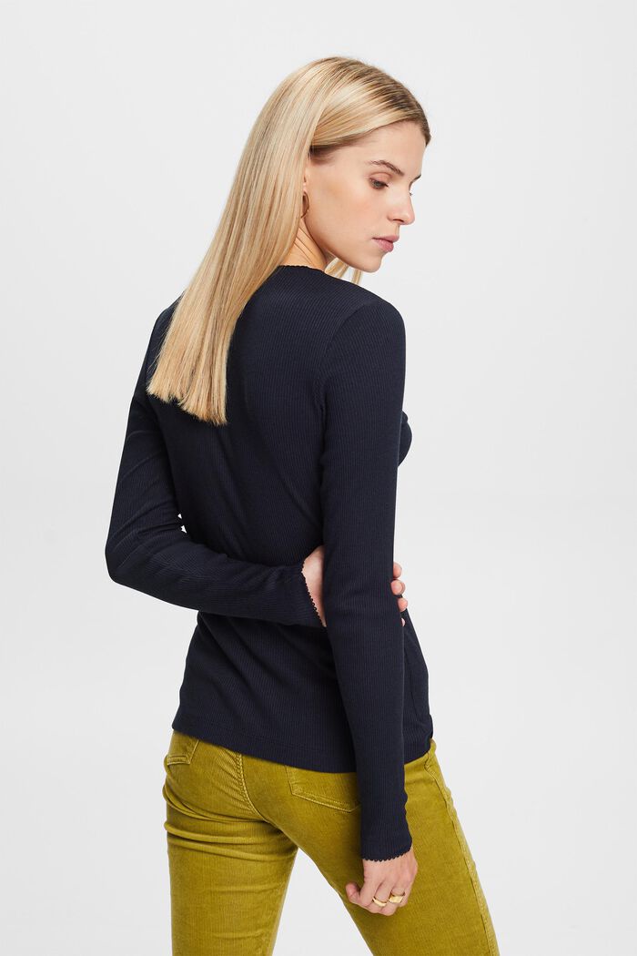 Longsleeve aus Rippstrickjersey