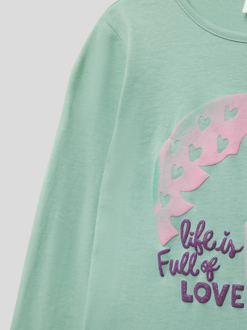 Longsleeve mit Motiv-Print in mint