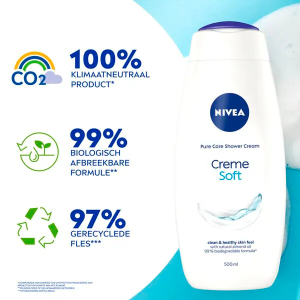 NIVEA Crème Soft krémtusfürdő 500ml - Normál bőrre