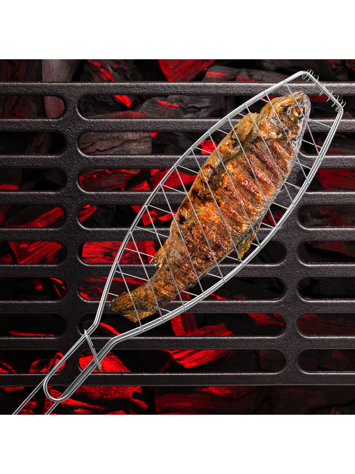 relaxdays 3x Fischbräter in Silber günstig kaufen onesize
