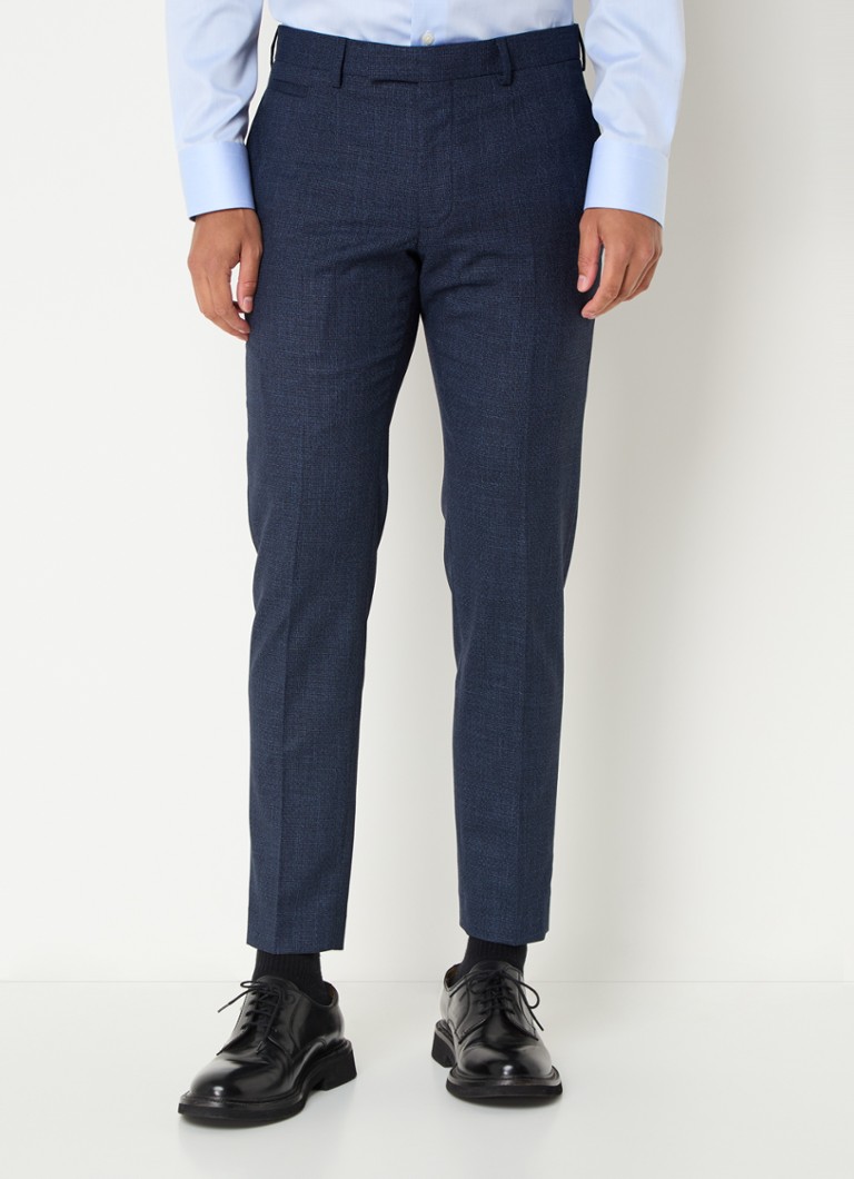 Pantaloni Strelson Kynd slim fit, dintr-un amestec de in și melanj