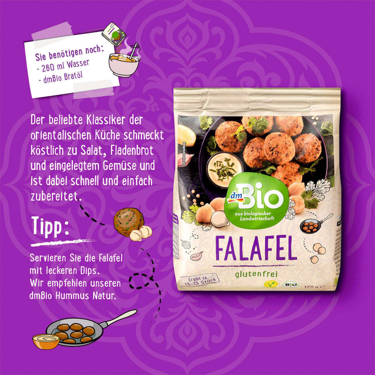 Backmischung Falafel, glutenfrei, 175 g